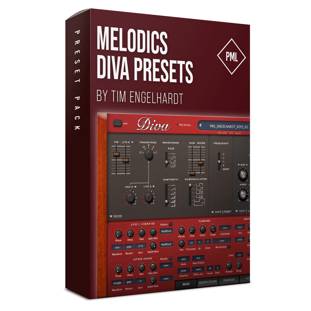 Diva Preset Pack - Melodics by Tim Engelhardt Product Box