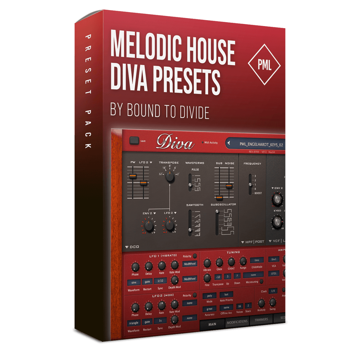 Diva Preset Pack - Melodic House by Bound To Divide Product Box