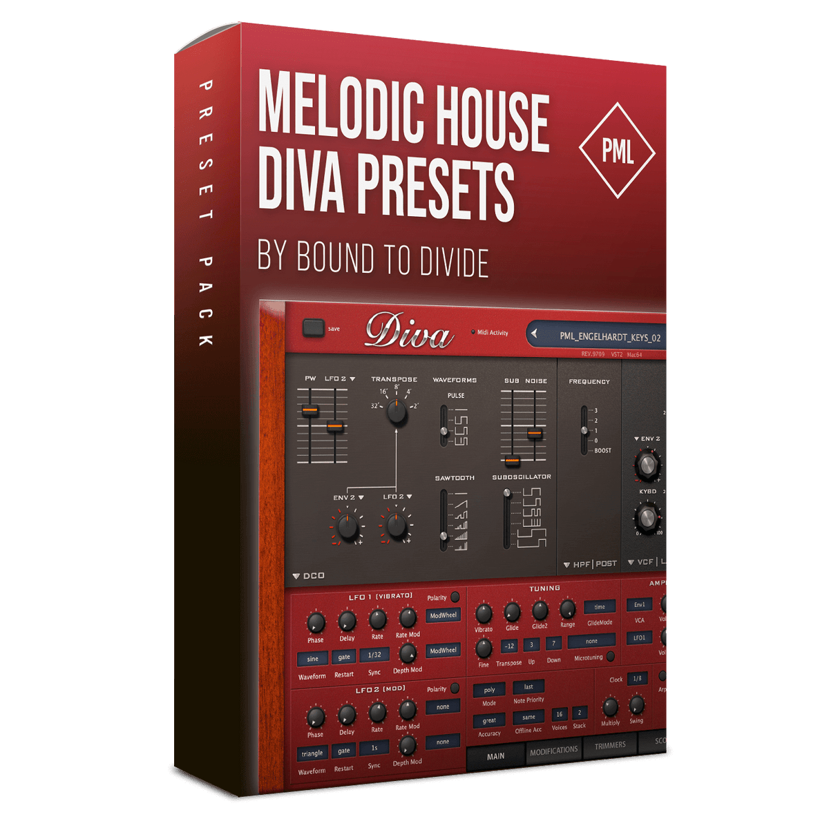 Diva Preset Pack - Melodic House by Bound To Divide Product Box