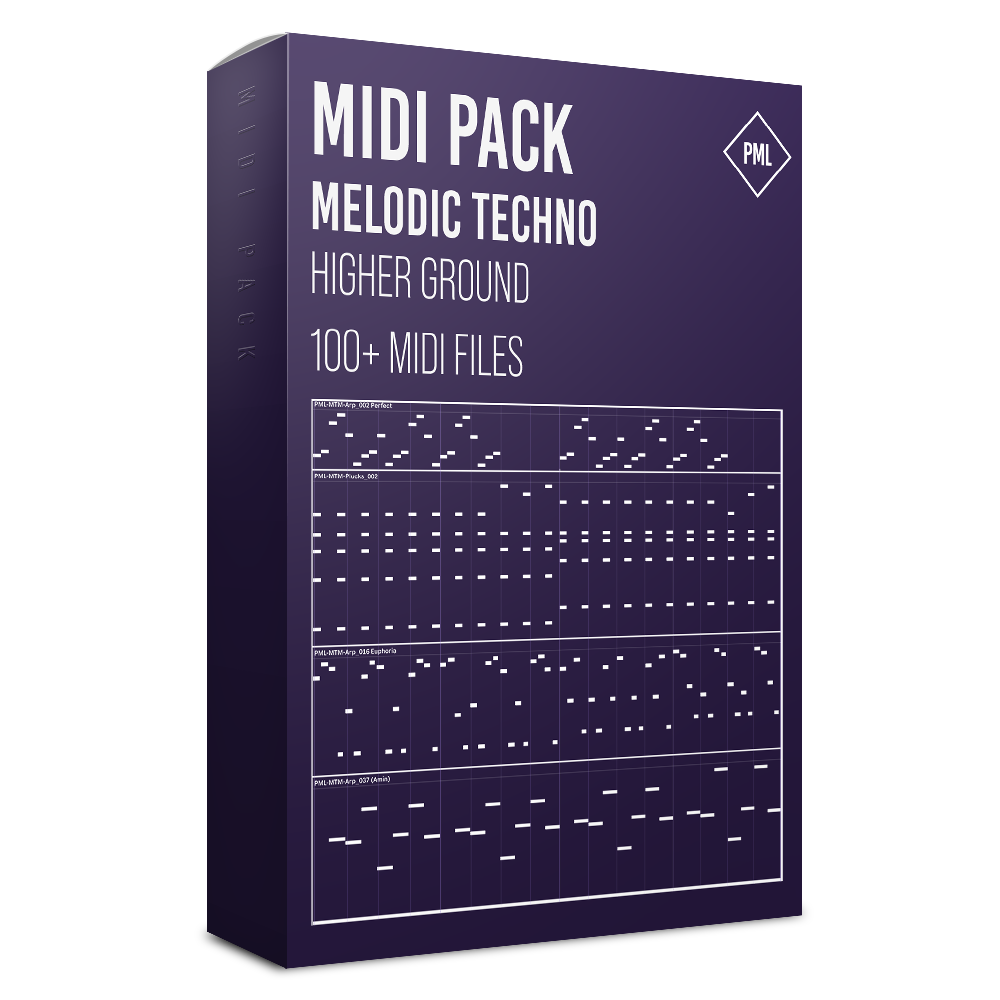 Melodic Techno MIDI Pack (Melodies, Arpeggios (Arps), Plucks and more) Product Box