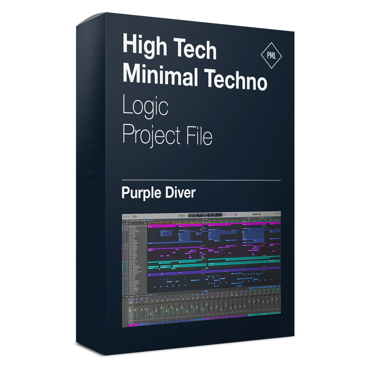 Purple Diver - High Tech Minimal Techno Logic Pro X & Serum Template (by The Producer Tutor) Product Box